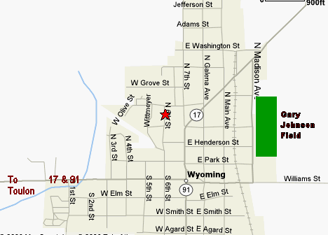 Map to Rebels Field